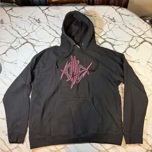 Stylish Black Hoodie with Pink Graphic